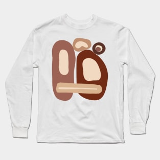 Minimal Modern  Abstract Shape  Warm Tones  Design Long Sleeve T-Shirt